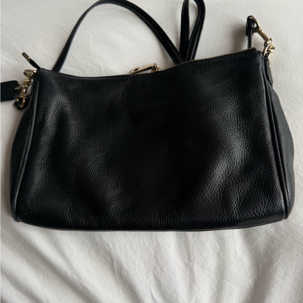 Coach Black Pebbled Leather Shoulder Bag - Picture 4 of 12
